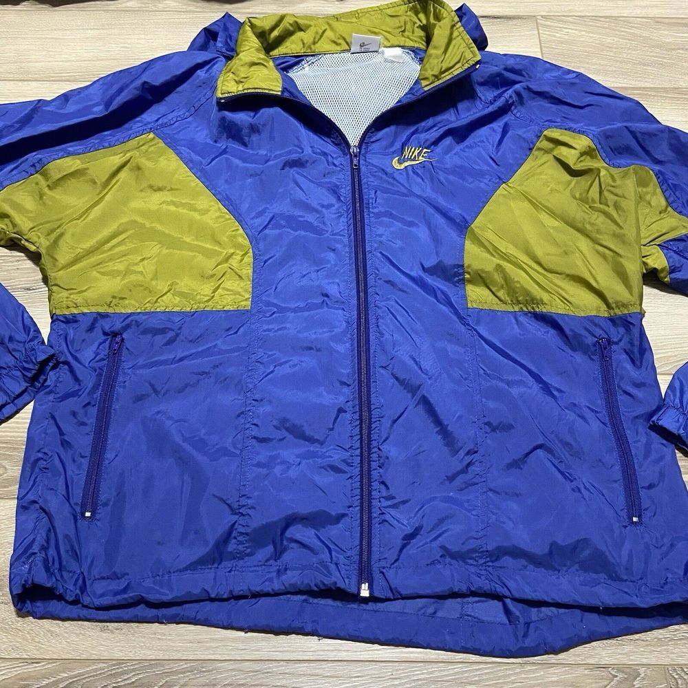 Vtg Nike Nylon Jacket Logo 90s Y2K Two Tone Green Purple Men XL  Embroidered‎